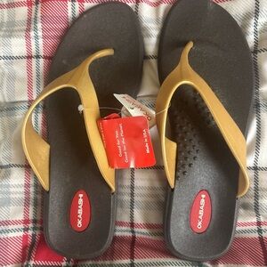 Okabashi Gold and Brown Sandals